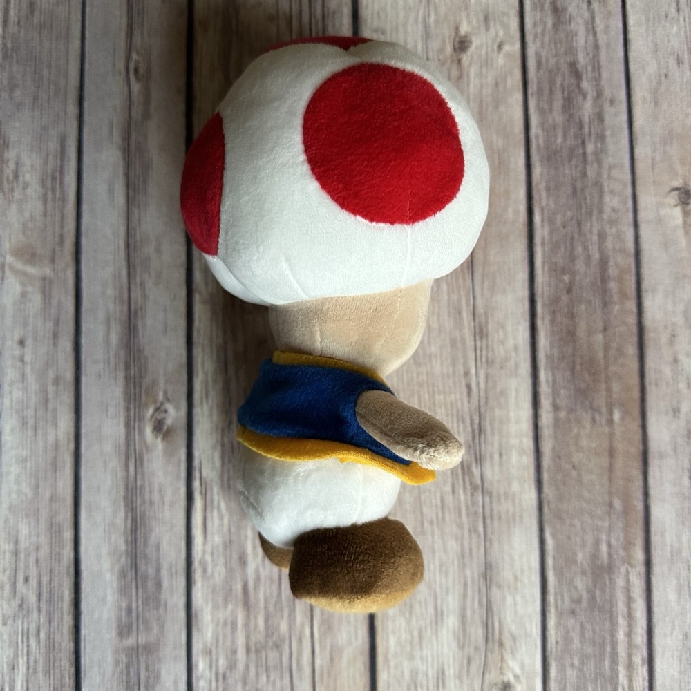 Super Mario Toad Plush 8" White Red Mushroom Head - Picture 4 of 9